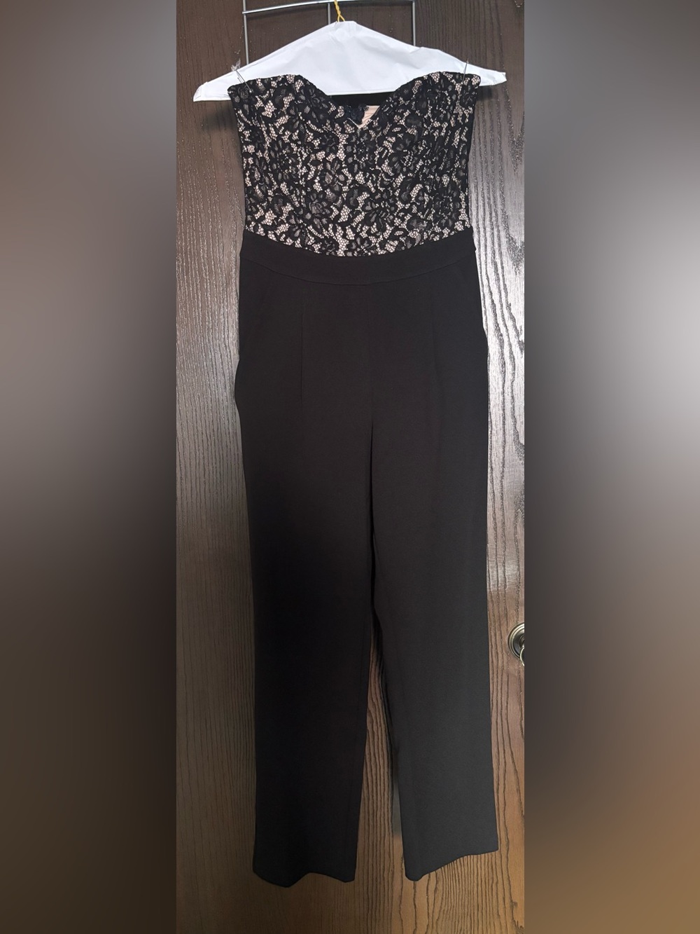 Strapless Black Lace Top Jumpsuit